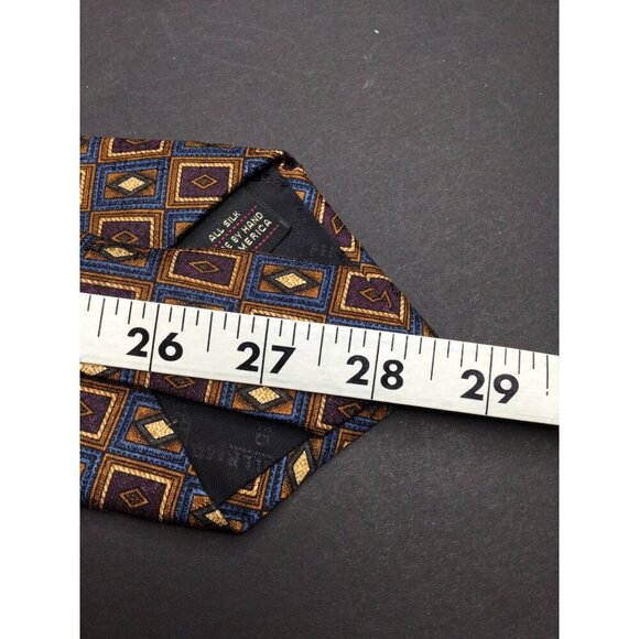Vintage Ferrell Reed Belk Men's Square Geometric Silk Necktie Tie Classic - Picture 7 of 7